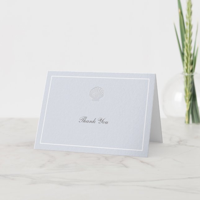 Küstennautische formelle Hochzeit in Blau und Weiß Dankeskarte (Vorderseite)