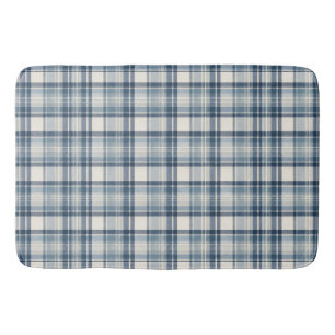 Küstennavy Blau & Creme Tartan Karo Badematte