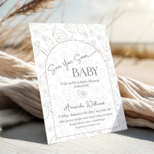 Küstenneutrales Meer Du Bald Babyparty Einladung