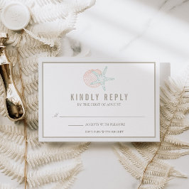 Küstenpasten, die RSVP-Reaktion auf Hochzeiten ein RSVP Karte