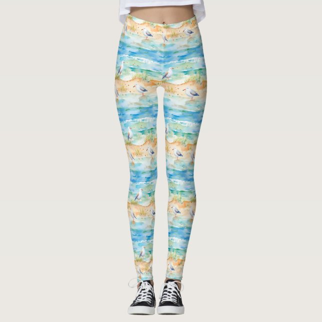 Küstenregenpfeifer-Ufer-Muster (1) Leggings (Vorderseite)