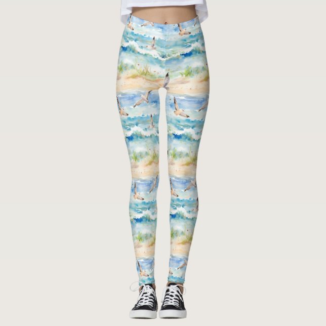 Küstenregenpfeifer-Ufer-Muster (2) Leggings (Vorderseite)