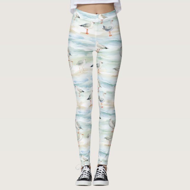 Küstenregenpfeifer-Ufer-Muster (6) Leggings (Vorderseite)