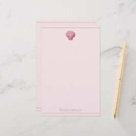 Küstenrosa Seashell Personalisiert Briefpapier