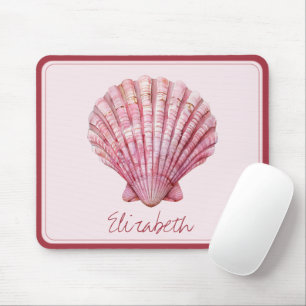 Küstenrosa Seashell Personalisiert Mousepad