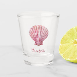 Küstenrosa Seashell Personalisiert Schnapsglas