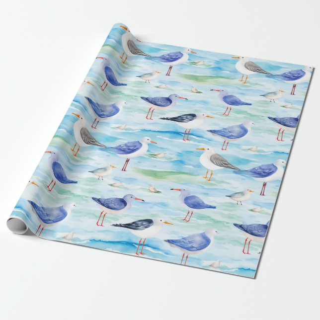 Küstensandpiper-Ufer-Muster (3) Geschenkpapier (Ungerollt)
