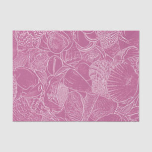 Küstensandstrand Meeresmuschel Rosa Weiß Decoupage Seidenpapier