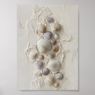 Küstenschalen-Textur-Relief-Wandkunst | Neutra Poster