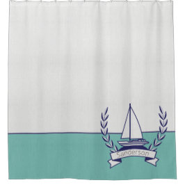 Küstenschiff Aquamariner Blauer Navy Sommer Duschvorhang