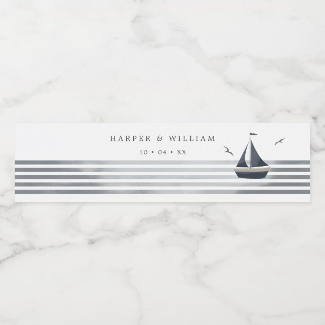 Küstenschiff Wasserflaschenetikett (Einzelnes Label)