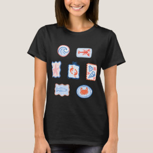 Küstenschifffahrt-Fisch-Strand nahtloses Wiederhol T-Shirt