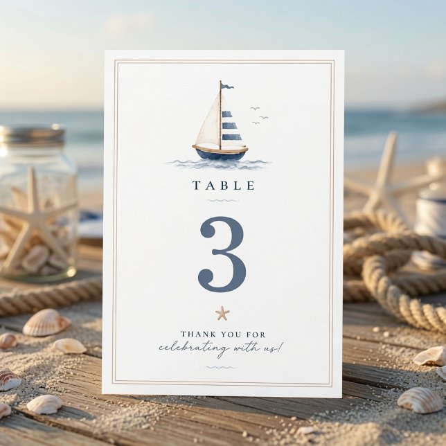 Küstenschifffahrt Geburtstag Segelboot Party Tischnummer (Von Creator hochgeladen)