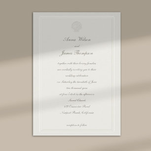 Küstenschnecken-Nautisch-Ecru-Formal-Hochzeit Einladung