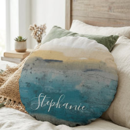 Küstenschriftname Rundes Kissen
