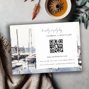 Küstenschutzboote Seascape Hochzeitssender QR Code Begleitkarte