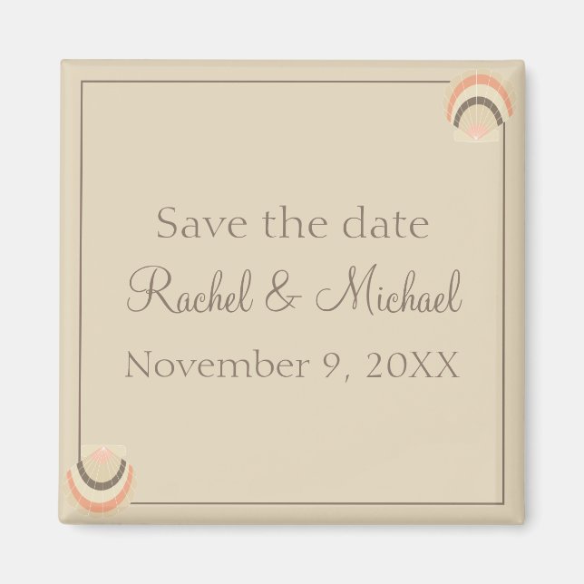 Küstenseashells Save the Date Magnet (Vorne)