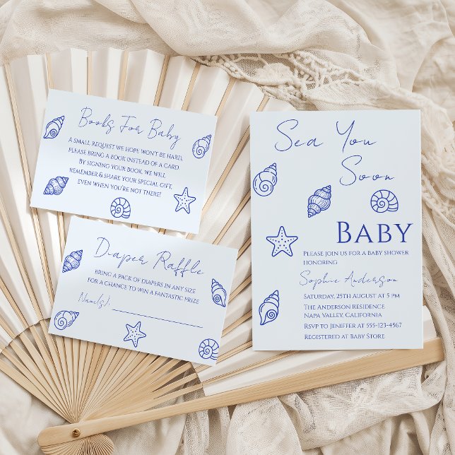 Küstensee bald Baby Shower Windelraffel Begleitkarte (Von Creator hochgeladen)
