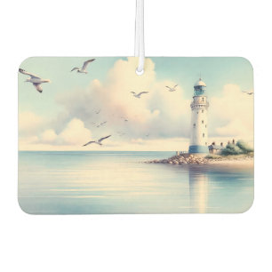 Küstensee-Leuchtturm-Möwen Pastellhimmel Ruhe Autolufterfrischer