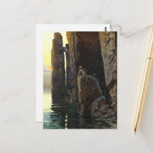 Küstensee Meerjungfrau Mädchen Nackt & lauernde Be Postkarte