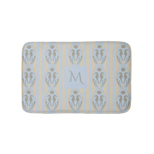 Küstenseepferdchen Cameo Blau Creme Streifen Monog Badematte