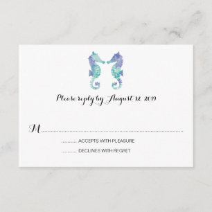 KüstenSeepferdWatercolor   Wedding UAWG RSVP Karte