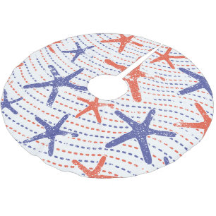 Küstenseestern im amerikanischen Stil Polyester Weihnachtsbaumdecke