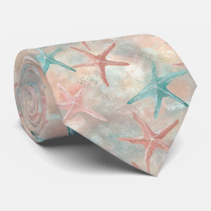 Küstenseestern Terrakotta Türkis Sandig Krawatte