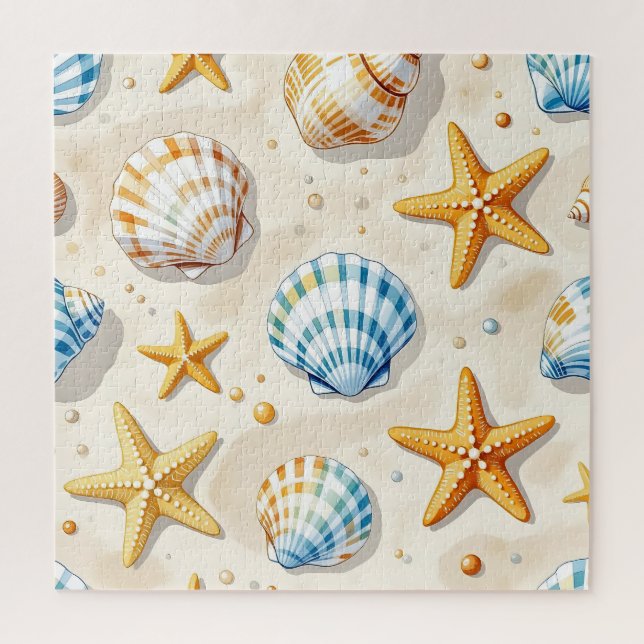 Küstenseesterne Strand Muster Puzzle (Vertikal)