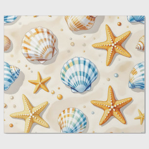 Küstenseesterne Strandmuster Geschenkpapier