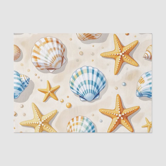 Küstenseesterne Strandmuster Seidenpapier (Vorderseite)
