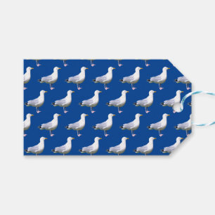 Küstenseevogel Stehendes Szenisches Design Blau Geschenkanhänger