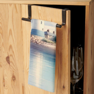 Küstenseezeichen Möwen Pastellhimmel Gelassenheit Geschirrtuch