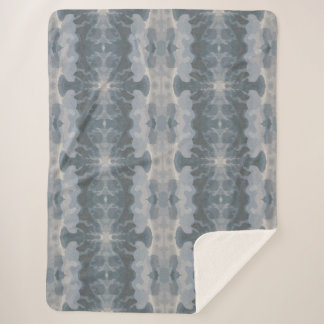 Küstenshibori-Gedämpfte Ozeanblues und Sand Sherpadecke