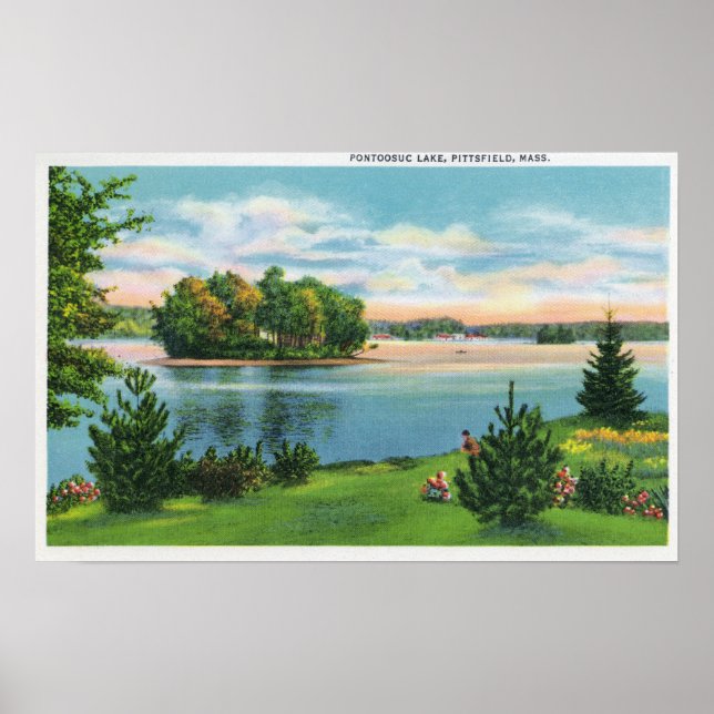 Küstensicht auf Pontoosuc See Poster (Vorne)