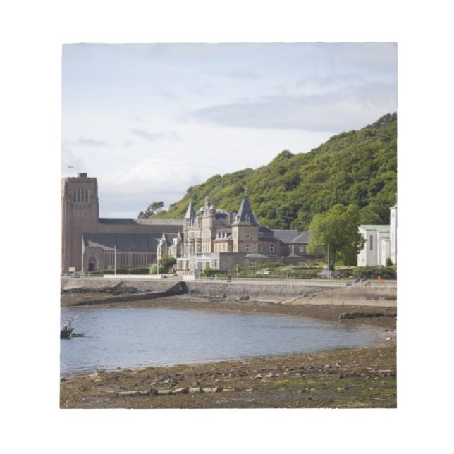 Küstensicht mit historischen Gebäude, Oban, Notizblock (Vorderseite)