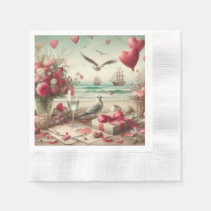 Küstenspezifischer Valentinstag  Serviette