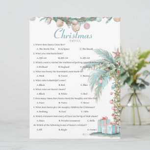 Küstenspielkarte für Weihnachtstrivia Feiertagskarte