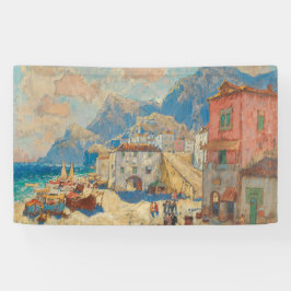 Küstenstadt in Spanien (Vintage spanische Landscha Banner