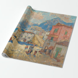 Küstenstadt in Spanien (Vintage spanische Landscha Geschenkpapier