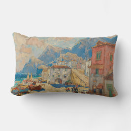 Küstenstadt in Spanien (Vintage spanische Landscha Lendenkissen