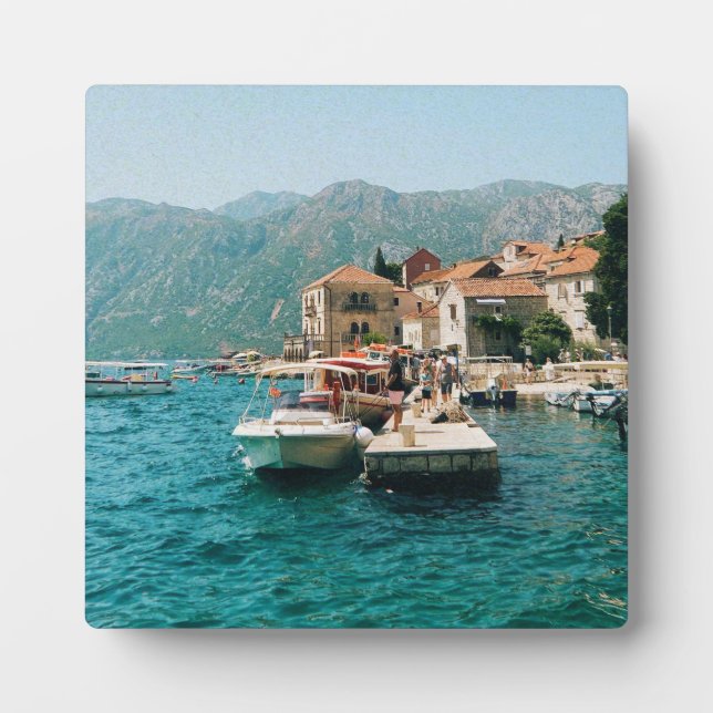 Küstenstadt Perast, Montenegro Fotoplatte (Vorderseite)