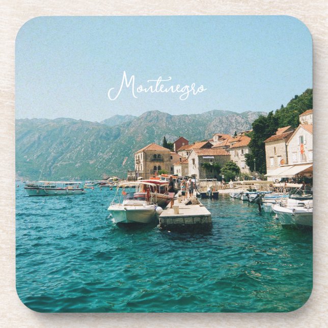Küstenstadt Perast, Montenegro Getränkeuntersetzer (Vorderseite)