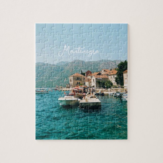 Küstenstadt Perast, Montenegro Puzzle (Vertikal)