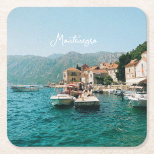 Küstenstadt Perast, Montenegro Rechteckiger Pappuntersetzer