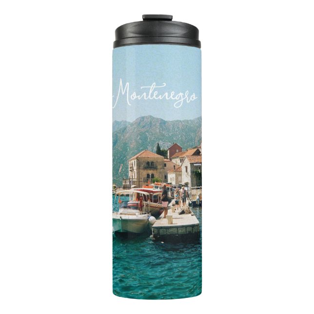 Küstenstadt Perast, Montenegro Thermosbecher (Vorderseite)