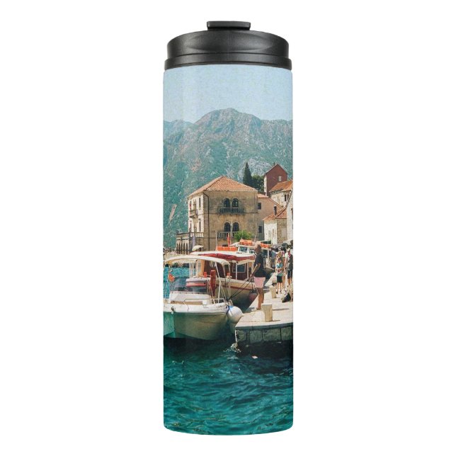 Küstenstadt Perast, Montenegro Thermosbecher (Vorderseite)