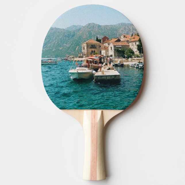 Küstenstadt Perast, Montenegro Tischtennis Schläger (Vorderseite)