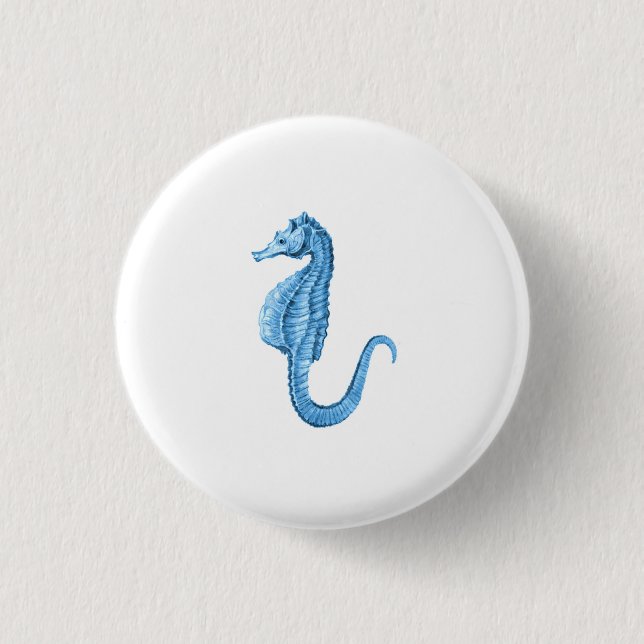 Küstenstrand des blauen Seepferdseeozeans Button (Vorderseite)