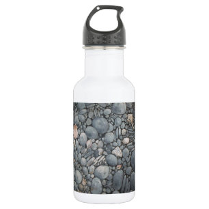 Küstenstrand Kiesel und Muscheln Malerei Druck Edelstahlflasche